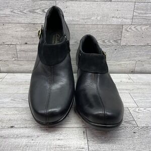 Clarks Bendables 36728 Black Side Zip Buckle Ankle Bootie Shoe Women Size‎ 8.5M